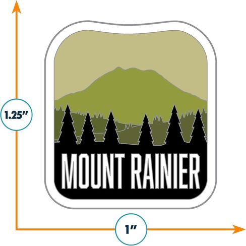 Vagabond Heart Mount Ranier Pin - Hard Enamel Lapel Badge Washington NPS Souvenir - Metal Travel Mount Rainier National Park Pin for Backpack Jacket Hat - NPS Collectible for Travelers Men Women - 1.25" Inch Rubber Clutch Back in Kuwait