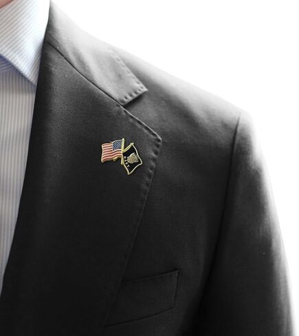 American and Navy Crossed Flags Enamel Lapel Pin 1" in Saudi Arabia