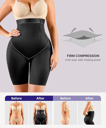 SHAPELLX Plus Size Shapewear for Women Tummy Control Fajas Body Shaper Short Fajas Colombianas Moldeadoras Bodysuit 3XL in Kuwait