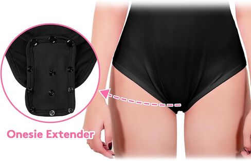 Littleforbig Onesie Extender قابل للتعديل لوحة تمديد المنشعب لبدلات الجسم والملابس للبالغين - تضيف الطول لملاءمة أفضل، راحة أطول للجذع ومرونة الحجم أسود 3 عبوات XS-2XL in Kuwait