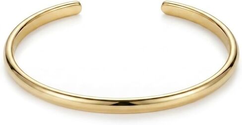 14K Gold Cuff Bangle Bracelet for Women,4mm Open Stacking Bracelets Mother's Day Christmas Day Gift Anniversary Birthday Jewelry for Wife Girlfriend Her in Saudi Arabia
