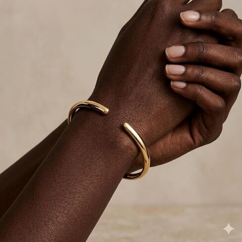 14K Gold Cuff Bangle Bracelet for Women,4mm Open Stacking Bracelets Mother's Day Christmas Day Gift Anniversary Birthday Jewelry for Wife Girlfriend Her in Saudi Arabia