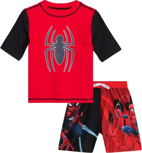 مجموعة حراسة Marvel Boys - 2 قطعة Spiderman Spidey وأصدقائه المذهلين UPF50+ Swim Swit و Swim Trunks for Boys (2T -12) in Kuwait