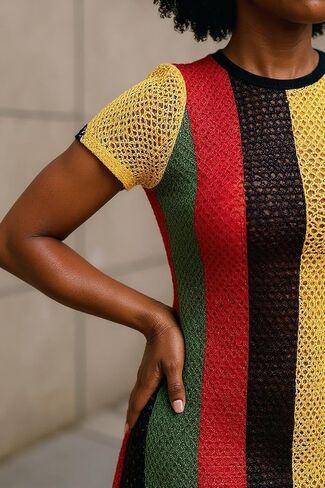 CRAZY Lizard Rasta Fishnet Maxi Dress Sexy Swim Cover Up Jamaican Dress Reggae Women Beach Cover Up in Kuwait