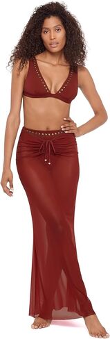 Steve Madden Women's Mesh Adjustable Tie Front Maxi Skirt in Kuwait