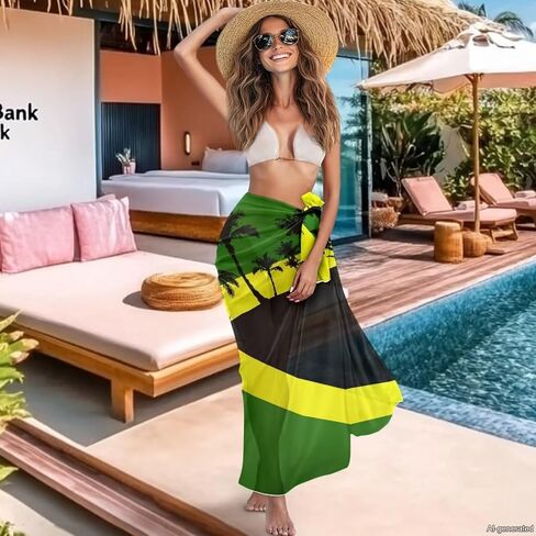 Yewattles Women Sarong Swimsuit Coverups Chiffon Long PareoBikini Wraps Sheer Beach Bathing Suit Cover Up in Saudi Arabia