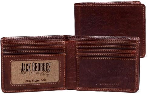 Jack Georges Voyager Bifold Wallet with Gusseted Currency Pocket #7731 (Black) in Saudi Arabia