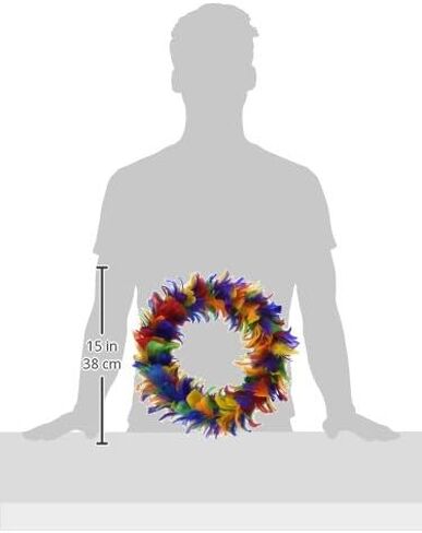 Feather Wreath (rainbow) Party Accessory  (1 count) in Kuwait