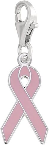 Breast Cancer Ribbon Charm with Lobster Claw Clasp, Charms for Bracelets and Necklaces in Kuwait