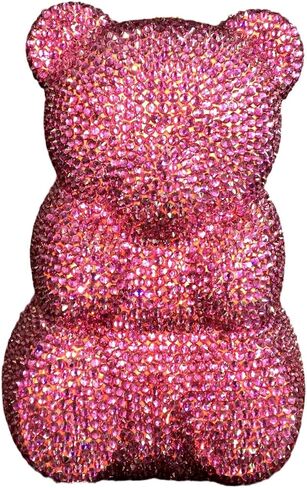 Mini Bear Rhinestone Clutch Purses for Women Evening,Hardcase Animal Clutch Purse,Novelty Crystal Party Prom Handbags in Saudi Arabia