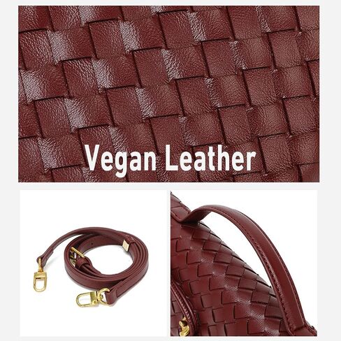 Evening Woven Handbag for Women PU Leather Clutch Purses Removable Strap Shoulder Bag Fashion Crossbody Tote Bag (Gold) in Saudi Arabia