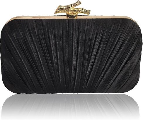 Clutch Purses for Women, Elegant Evening Bag Pleated Satin Prom Purse with Chain, Formal Wedding Party Shoulder Bag in Saudi Arabia