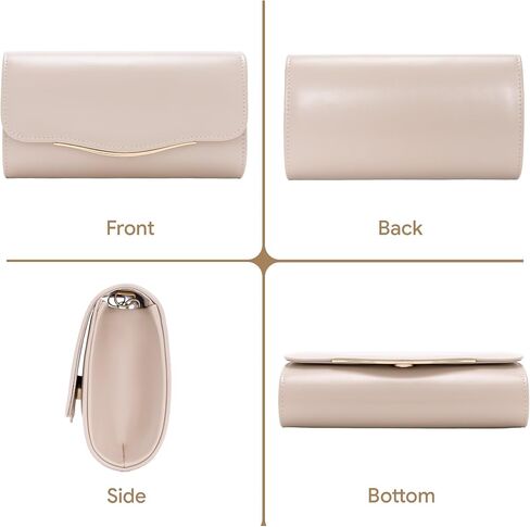 Nude Clutch Purses for Women, Vegan Leather Evening Bag with Detachable Chain, Elegant Envelope Women's Handbags with Curved Design, Chic Small Crossbody Purse for Wedding Party Cocktail in Saudi Arabia