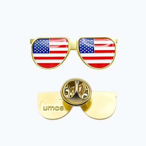 10/50/100pcs American Flag Sunglasses Lapel Pin, Patriotic US Flag Brooch Pin for 4th of July, Memorial Day, Independence Day, Clothes Bags Hats Accessories in Kuwait
