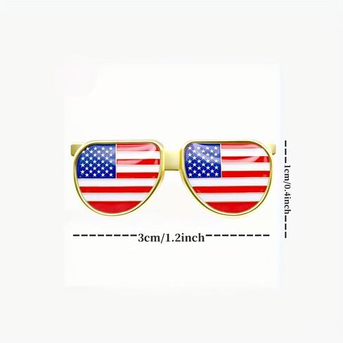 10/50/100pcs American Flag Sunglasses Lapel Pin, Patriotic US Flag Brooch Pin for 4th of July, Memorial Day, Independence Day, Clothes Bags Hats Accessories in Kuwait