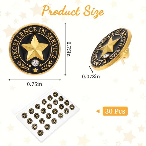 30 Pcs Employee of The Month Lapel Pin, Employee Appreciation Gifts Bulk, Team Gifts for Employees Recognition Reward Gift Lapel Pins for Backpacks, Hats, and Clothes Appreciation Gift Fun Pins Bulk in Saudi Arabia