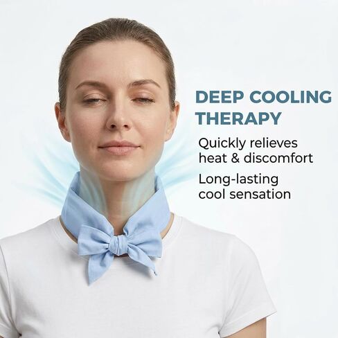 HI FINE CARE Cooling Neck Wrap with Freezable Ice Insert, Ice Bandana for High Humidity & Summer Heat – Reusable Personal Neck Cooler (Blue(1 neck bandana+2 ice pack insert)) in Saudi Arabia