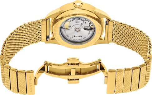 Certina, Mens, DS-1 40mm, Stainless Steel with Gold PVD, Swiss Automatic, Watch, Gold, Mesh, C0298073336100 in Kuwait