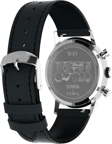 Timex Men's Peanuts Marlin Chronograph Joe Cool 40mm Watch - Black Two- Piece Black Dial Silver-Tone Case in Kuwait
