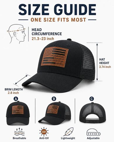 Mens Dad Hats Fathers Day Birthday Gifts from Daughter Son, American Flag Mesh Trucker Hat for Veteran Husband Daddy in Saudi Arabia