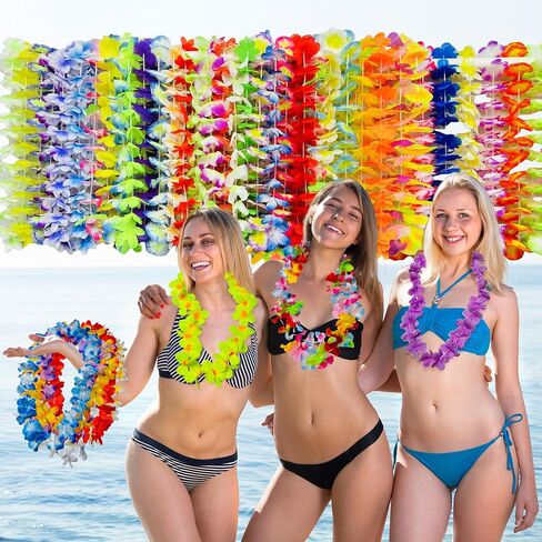 60pcs Hawaiian Leis Bulk for Luau Party, Birthday Party Hawaii Themed Decorations. in Saudi Arabia