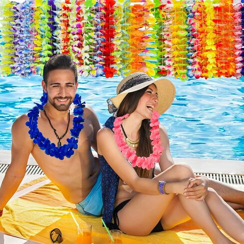 60pcs Hawaiian Leis Bulk for Luau Party, Birthday Party Hawaii Themed Decorations. in Saudi Arabia