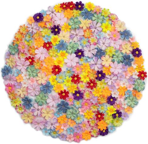 200Pcs Mini Artificial Flower Heads, Faux Silk Small Daisy Flowers Bulk, 20 Colors Fake Flowers for Crafts Garland DIY Hair Clips Dresses Decorations, Mini Blooms for Wedding Home Party, Mixed Colors in Saudi Arabia