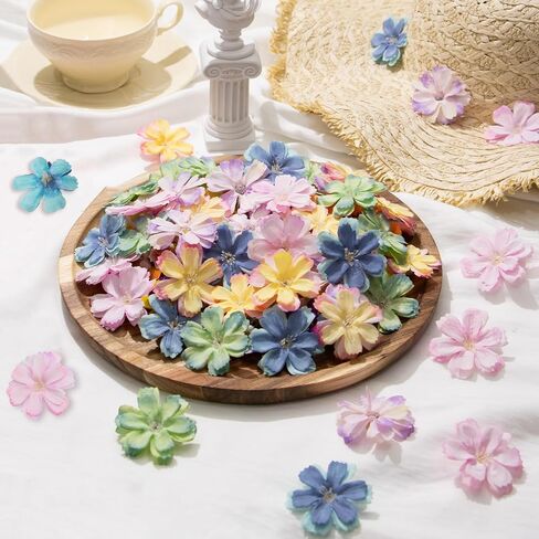 200Pcs Mini Artificial Flower Heads, Faux Silk Small Daisy Flowers Bulk, 20 Colors Fake Flowers for Crafts Garland DIY Hair Clips Dresses Decorations, Mini Blooms for Wedding Home Party, Mixed Colors in Saudi Arabia