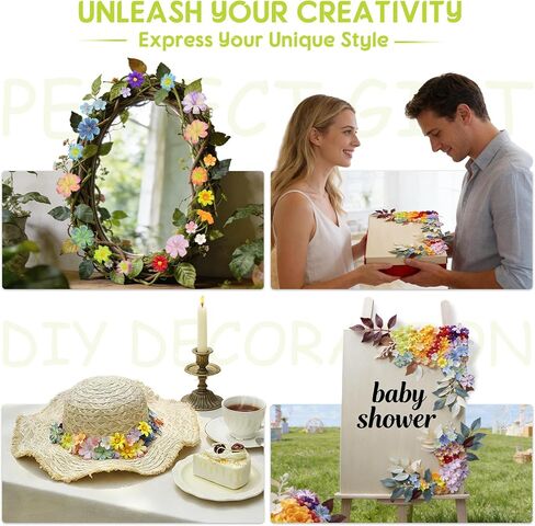 200Pcs Mini Artificial Flower Heads, Faux Silk Small Daisy Flowers Bulk, 20 Colors Fake Flowers for Crafts Garland DIY Hair Clips Dresses Decorations, Mini Blooms for Wedding Home Party, Mixed Colors in Saudi Arabia