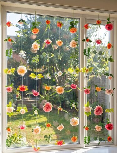 6 Pcs 35.4 ft Artificial Flower Garlands Hanging Wildflower Vines for Wedding Arch Decor Floral Backdrop Wall Fake Flowers for Bridal Shower Home Garden Party Decorations in Saudi Arabia