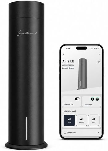 Scentiment Air 2 Diffuser (No Battery) – Cold Air Diffuser for Essential Oils | Covers Up to 1,000 Sq Ft | Waterless, Heat-Free Aromatherapy | WiFi & Bluetooth Smart Control (Black) in Saudi Arabia
