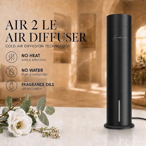 Scentiment Air 2 Diffuser (No Battery) – Cold Air Diffuser for Essential Oils | Covers Up to 1,000 Sq Ft | Waterless, Heat-Free Aromatherapy | WiFi & Bluetooth Smart Control (Black) in Saudi Arabia
