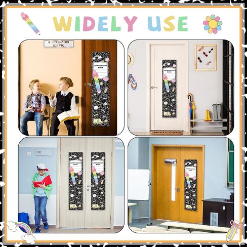 2Pcs Composition Notebook Classroom Decor Door Window Curtains Notebook Classroom Door Curtain Decoration Blackout Lockdown Window Cover for Back to School Teacher School Office Decor in Kuwait