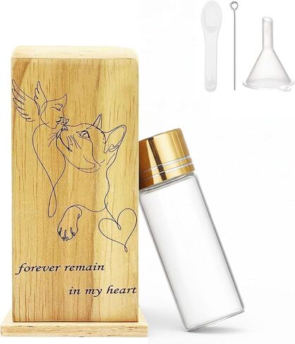 Wooden Box for Ashes, Mini Keepsake Urn for Human Ashes, Small Glass Vial Urn, Cremation Ashes Holder, Hummingbird Memorial Gift in Saudi Arabia