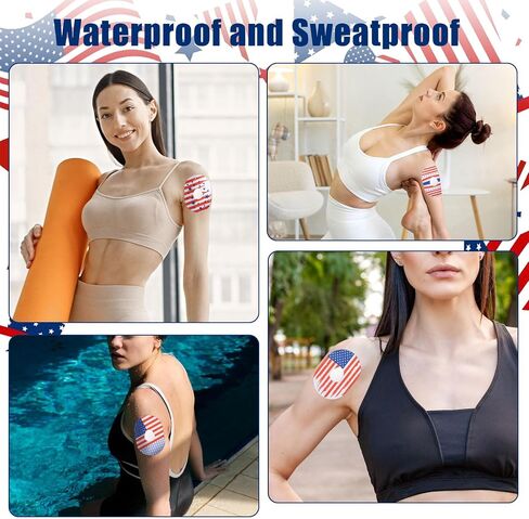 30 PCS Adhesive Patches Compatible with Dexcom G7 Waterproof Sweatproof Flexible Tape Patches Pre-Cut US Flag CGM Sensor Long Stay Patch for Dexcom G7 Glucose Monitor Protection in Saudi Arabia