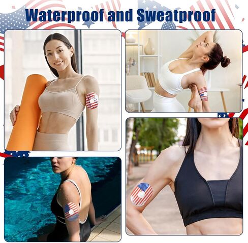30 PCS Adhesive Patches Compatible with Dexcom G7 Waterproof Sweatproof Flexible Tape Patches Pre-Cut US Flag CGM Sensor Long Stay Patch for Dexcom G7 Glucose Monitor Protection in Saudi Arabia