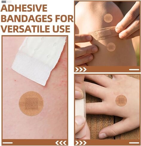 Elastic Spot Bandages,100pcs Breathable Small Round Bandage, Adhesive Flexible Fabric Circle Bandaid for Wounds Protection Care in Multiple Sizes in Saudi Arabia