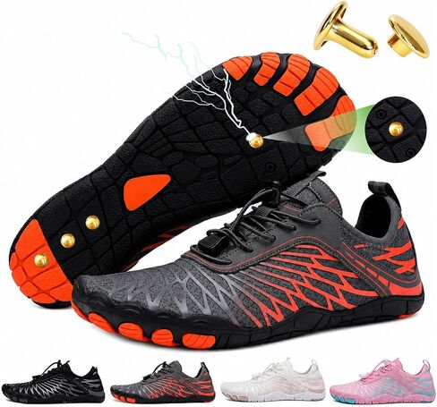 Grounding Shoes with Copper for Women Men with Wide Toe Box, Healthy & Non-Slip Breathable Barefoot Water Shoes Beach Pool Aqua Swim Surf Hiking Walking Shoes in Saudi Arabia