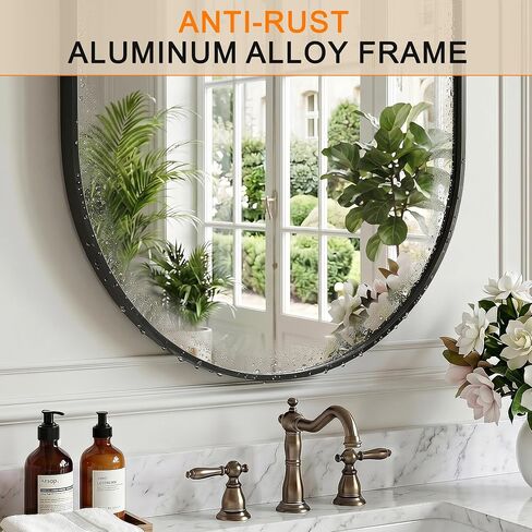 TRAHOME Oval Bathroom Mirror, 2 Pack 20"x30" Black Vanity Mirror for Over Sink, Bedroom, Living Room, Entryway, Modern Mounted Metal Frame Wall Mirror in Saudi Arabia