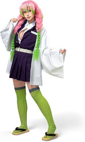 OSIAS Kanroji Mitsuri Cosplay Costume for Women – Padded Shoulders, Embroidered Coat, Full Set in Kuwait