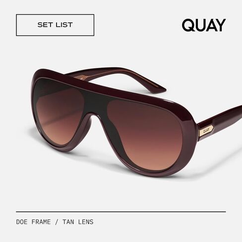 QUAY SET LIST Shield Aviator النظارات الشمسية للرجال والنساء + حزمة مع مجموعة إكسسوارات النظارات in Kuwait