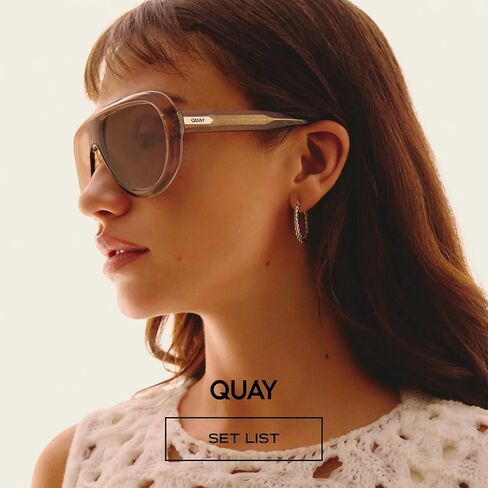 QUAY SET LIST Shield Aviator النظارات الشمسية للرجال والنساء + حزمة مع مجموعة إكسسوارات النظارات in Kuwait