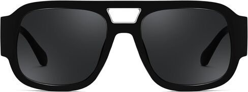 FEISEDY Retro Aviator Women's Sunglasses, Mens 70s Double Bridge Trendy Thick Frame Square Pilot Sun Glasses B9191 in Kuwait