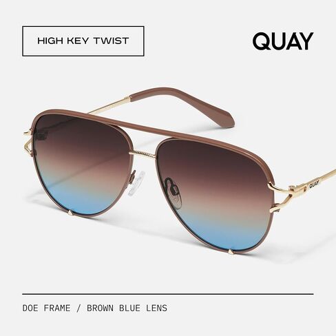 نظارة شمسية QUAY High Key Twist Aviator للرجال والنساء + حزمة مع مجموعة إكسسوارات النظارات in Kuwait