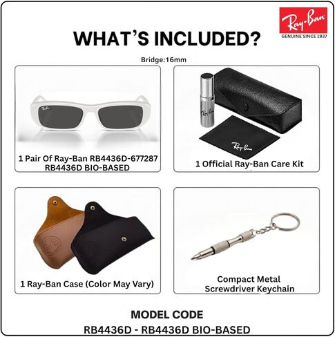 Ray-Ban RB4436D BIO-BASED Square Shape Sunglasses with Official RayBan Eyewear Kit in Kuwait