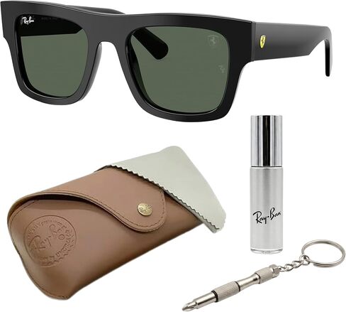 Ray-Ban RB2217M SCUDERIA FERRARI COLLECTION Square Shape Sunglasses with Official Eyewear Kit in Kuwait
