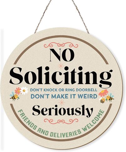 MOTERMATE Humorous No Soliciting Sign Decor for House Funny, Cute No Soliciting Religion Flyers Politiccs Door Signs for Front Porch Door Home Decor Kids, No Solicitors Religious Soliciting Sign, 12x12Inch in Saudi Arabia
