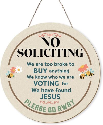 MOTERMATE Humorous No Soliciting Sign Decor for House Funny, Cute No Soliciting Religion Flyers Politiccs Door Signs for Front Porch Door Home Decor Kids, No Solicitors Religious Soliciting Sign, 12x12Inch in Saudi Arabia