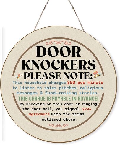 MOTERMATE Humorous No Soliciting Sign Decor for House Funny, Cute No Soliciting Religion Flyers Politiccs Door Signs for Front Porch Door Home Decor Kids, No Solicitors Religious Soliciting Sign, 12x12Inch in Saudi Arabia