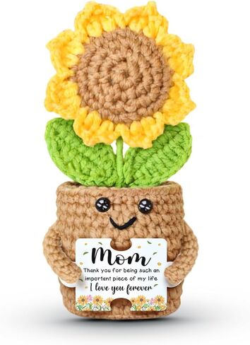 Sister Gifts from Sisters Brother - Emotional Sunflower Crochet, Mothers Day Christmas Birthday Gifts for Sisters, Big Little Soul Sister Presents for Girls Women, Cute Positive Plant for Desk Decor in Saudi Arabia